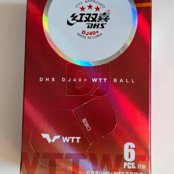 Топчета за тенис на маса DHS DJ40+ WTT ***, 6 бр., бели